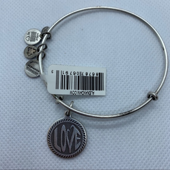Alex & Ani Energy Love Retired Bracelet Silver NEW - Picture 3 of 5